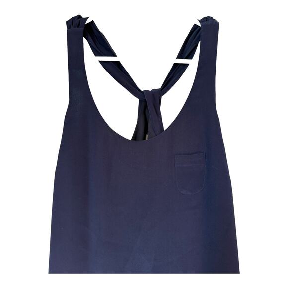 J. Crew 100% silk sleeveless Twist Back shift navy Dress size 2 - Picture 4 of 9